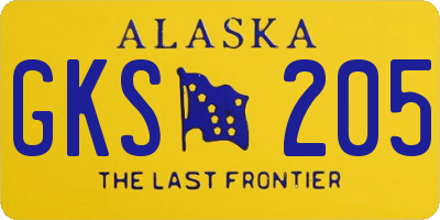 AK license plate GKS205
