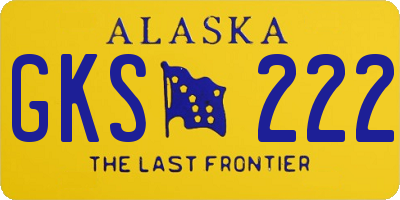 AK license plate GKS222