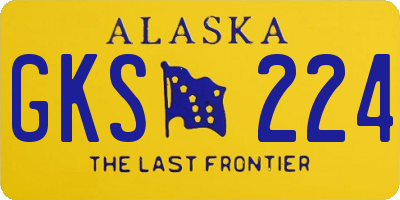 AK license plate GKS224