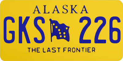 AK license plate GKS226