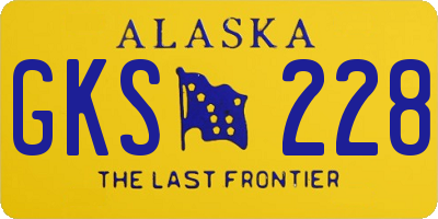 AK license plate GKS228