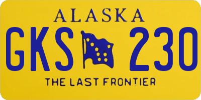 AK license plate GKS230