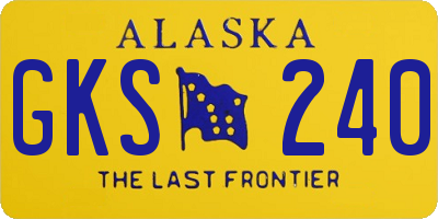 AK license plate GKS240