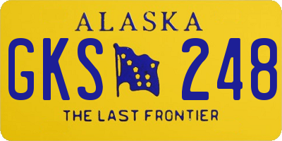 AK license plate GKS248