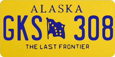 AK license plate GKS308