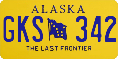 AK license plate GKS342