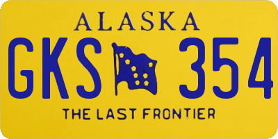 AK license plate GKS354