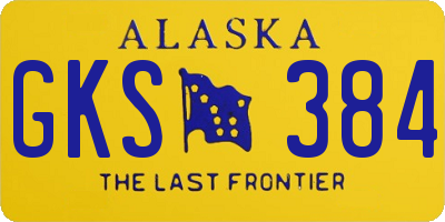 AK license plate GKS384