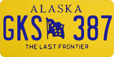 AK license plate GKS387