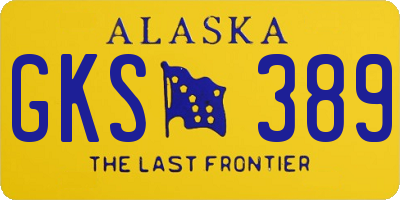 AK license plate GKS389