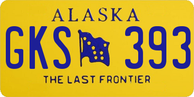 AK license plate GKS393