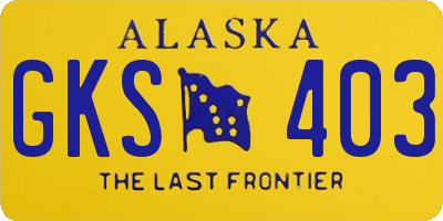 AK license plate GKS403