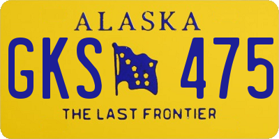 AK license plate GKS475