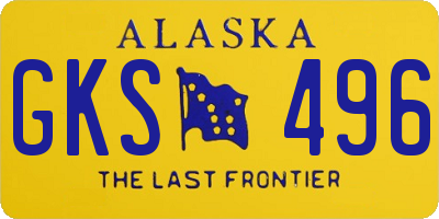 AK license plate GKS496