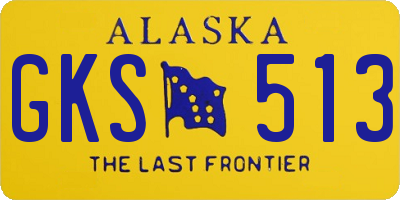 AK license plate GKS513