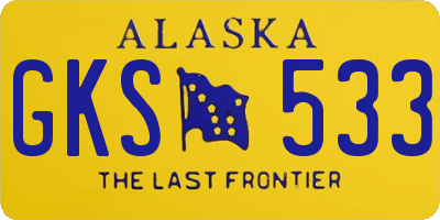 AK license plate GKS533