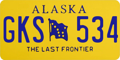AK license plate GKS534