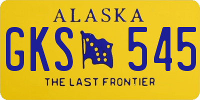 AK license plate GKS545