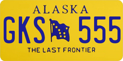 AK license plate GKS555