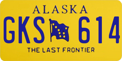 AK license plate GKS614