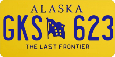 AK license plate GKS623