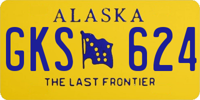 AK license plate GKS624