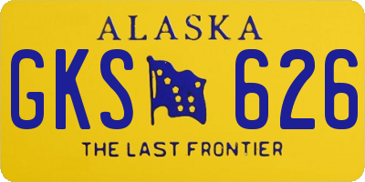 AK license plate GKS626