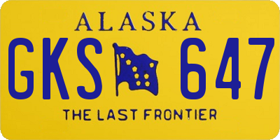 AK license plate GKS647