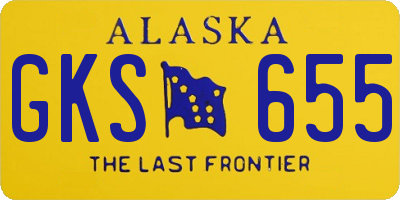 AK license plate GKS655