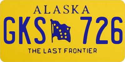 AK license plate GKS726