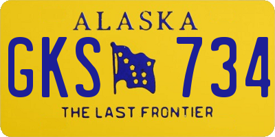 AK license plate GKS734