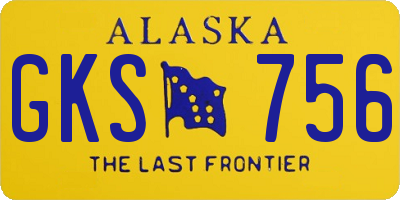 AK license plate GKS756