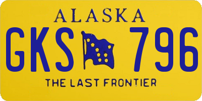 AK license plate GKS796