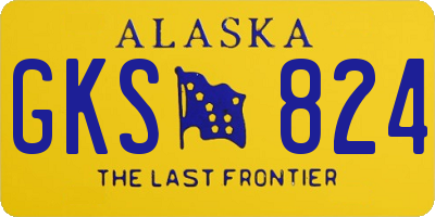 AK license plate GKS824