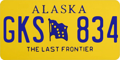 AK license plate GKS834