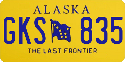 AK license plate GKS835