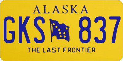 AK license plate GKS837