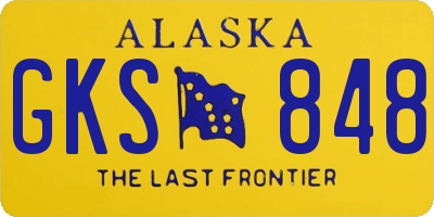 AK license plate GKS848