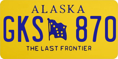 AK license plate GKS870