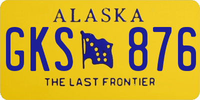 AK license plate GKS876
