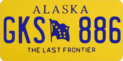 AK license plate GKS886