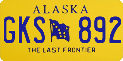 AK license plate GKS892