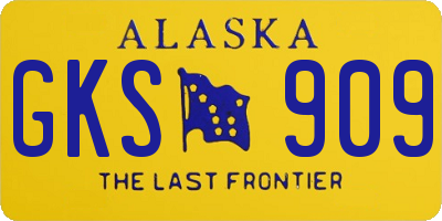 AK license plate GKS909
