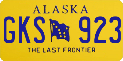 AK license plate GKS923