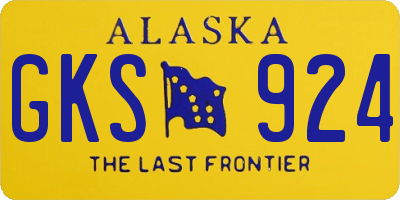 AK license plate GKS924
