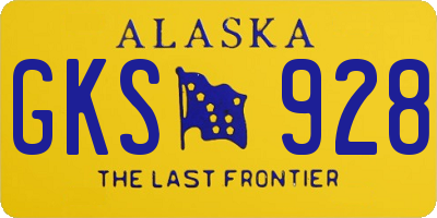 AK license plate GKS928