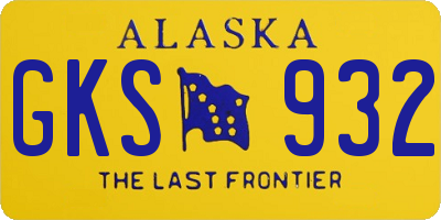 AK license plate GKS932