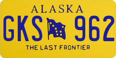 AK license plate GKS962