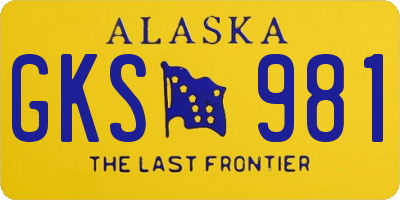 AK license plate GKS981