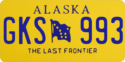 AK license plate GKS993